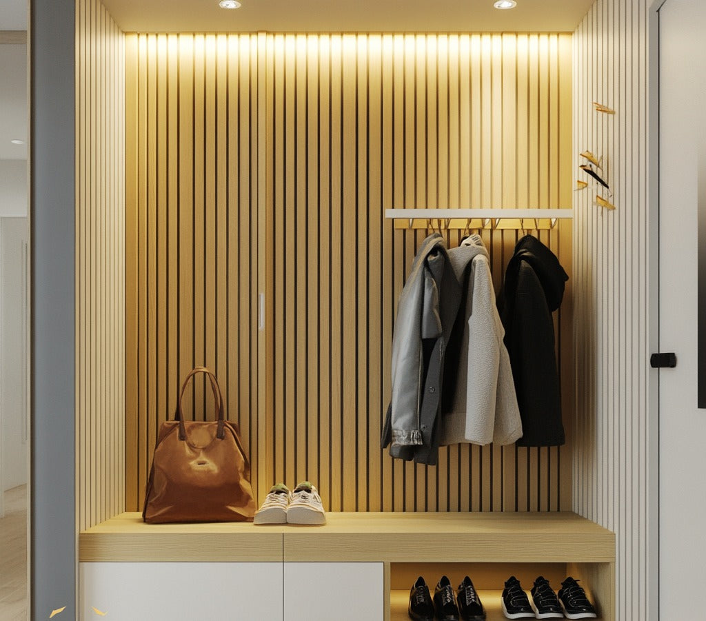 Akustikpaneele für die Garderobe