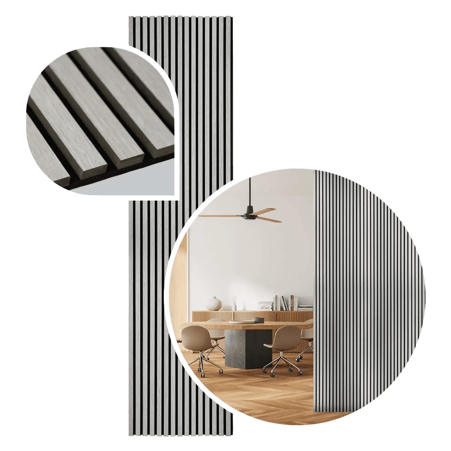 Akustikpaneel Eiche hellgrau 150x40 cm - Vivodo Onlineshop