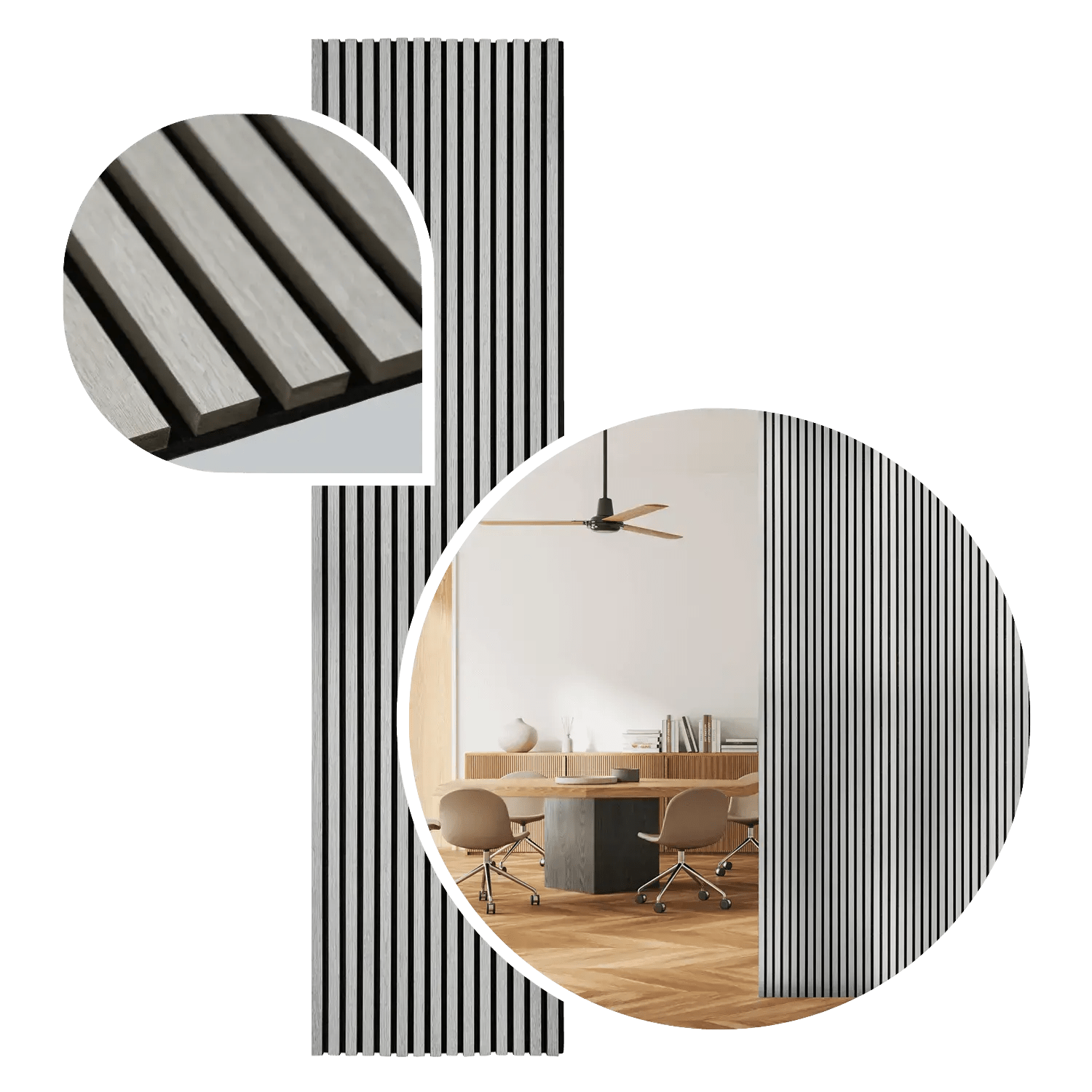 Akustikpaneel Eiche hellgrau 150x40 cm - Vivodo Onlineshop