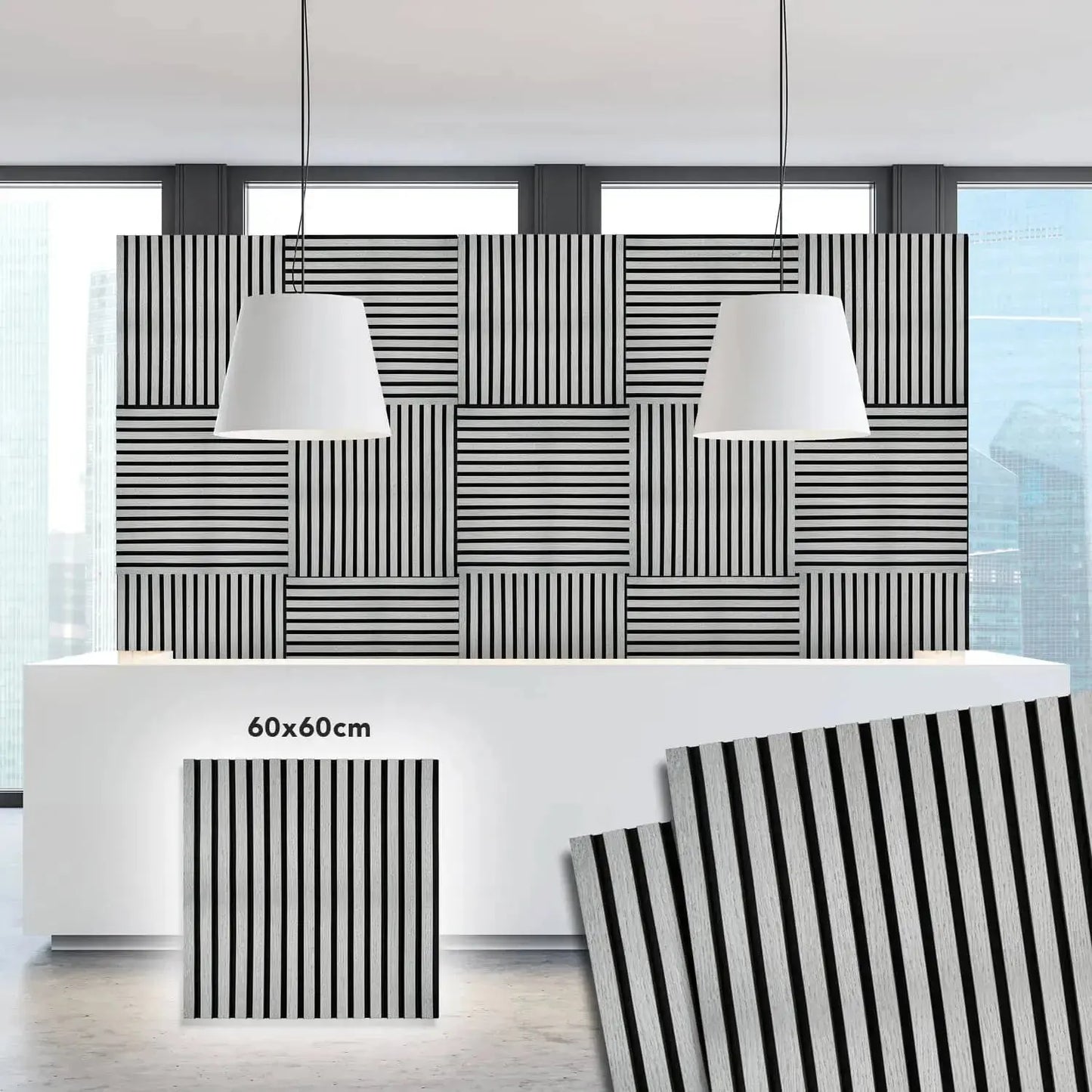 Akustikpaneel Eiche hellgrau 150x40 cm - Vivodo Onlineshop