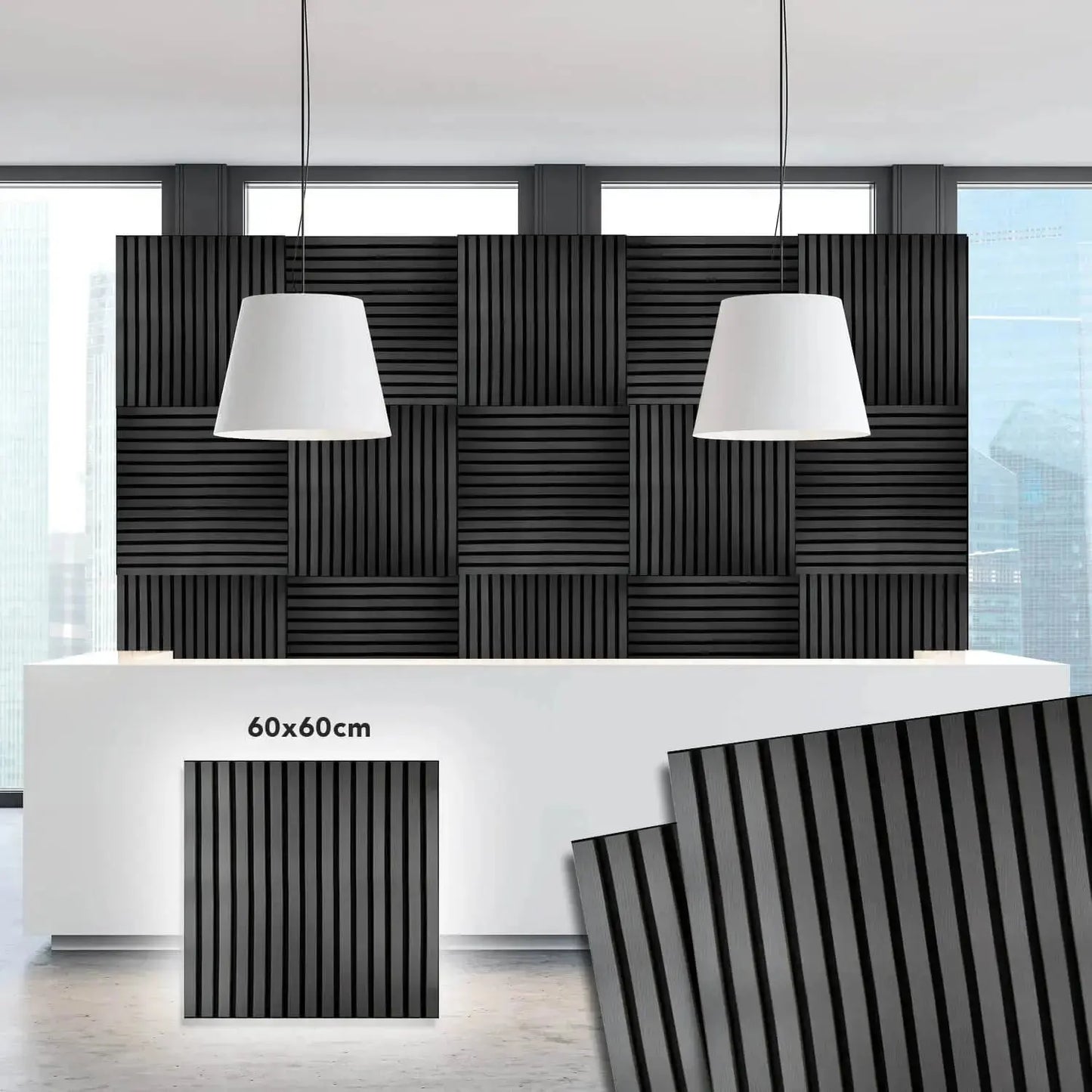 Akustikpaneel Eiche schwarz 240x60 cm - Vivodo Onlineshop