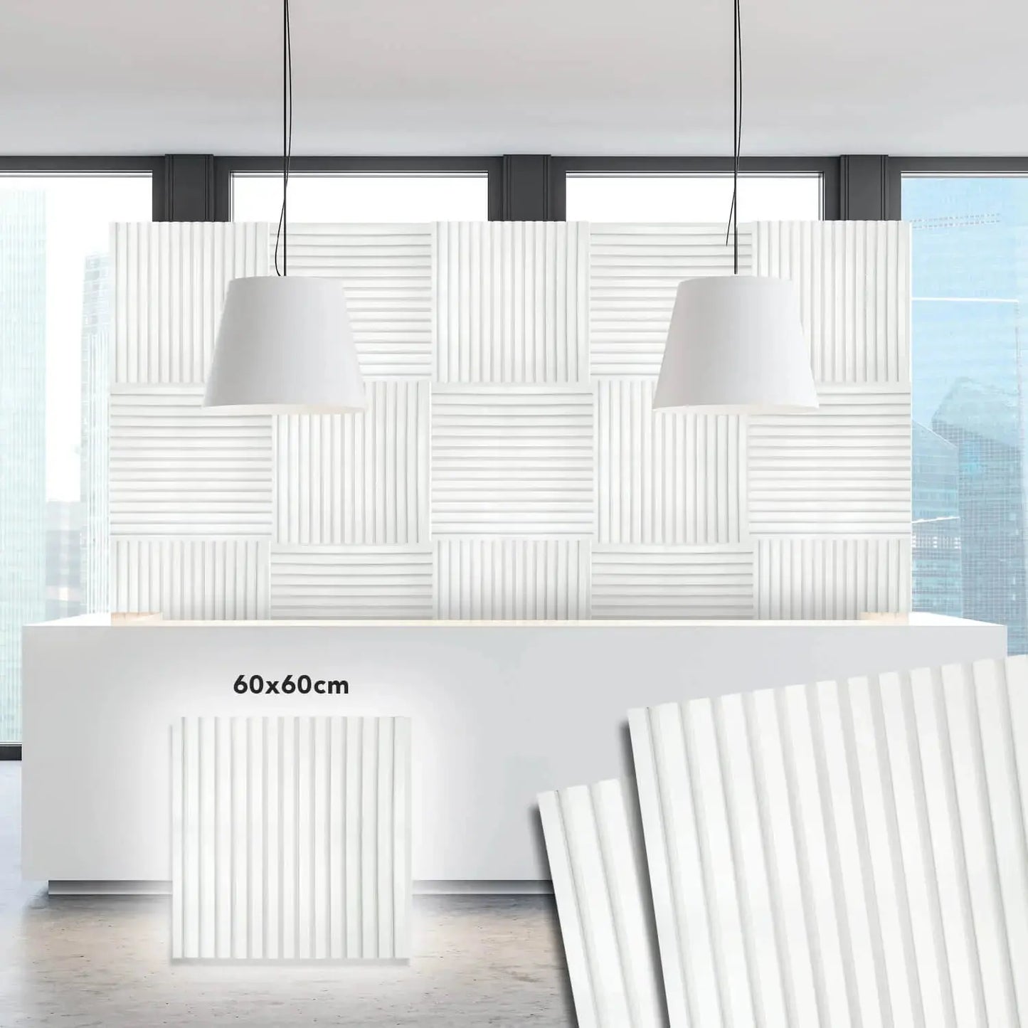 Akustikpaneel Weiß 240x60 cm - Vivodo Onlineshop