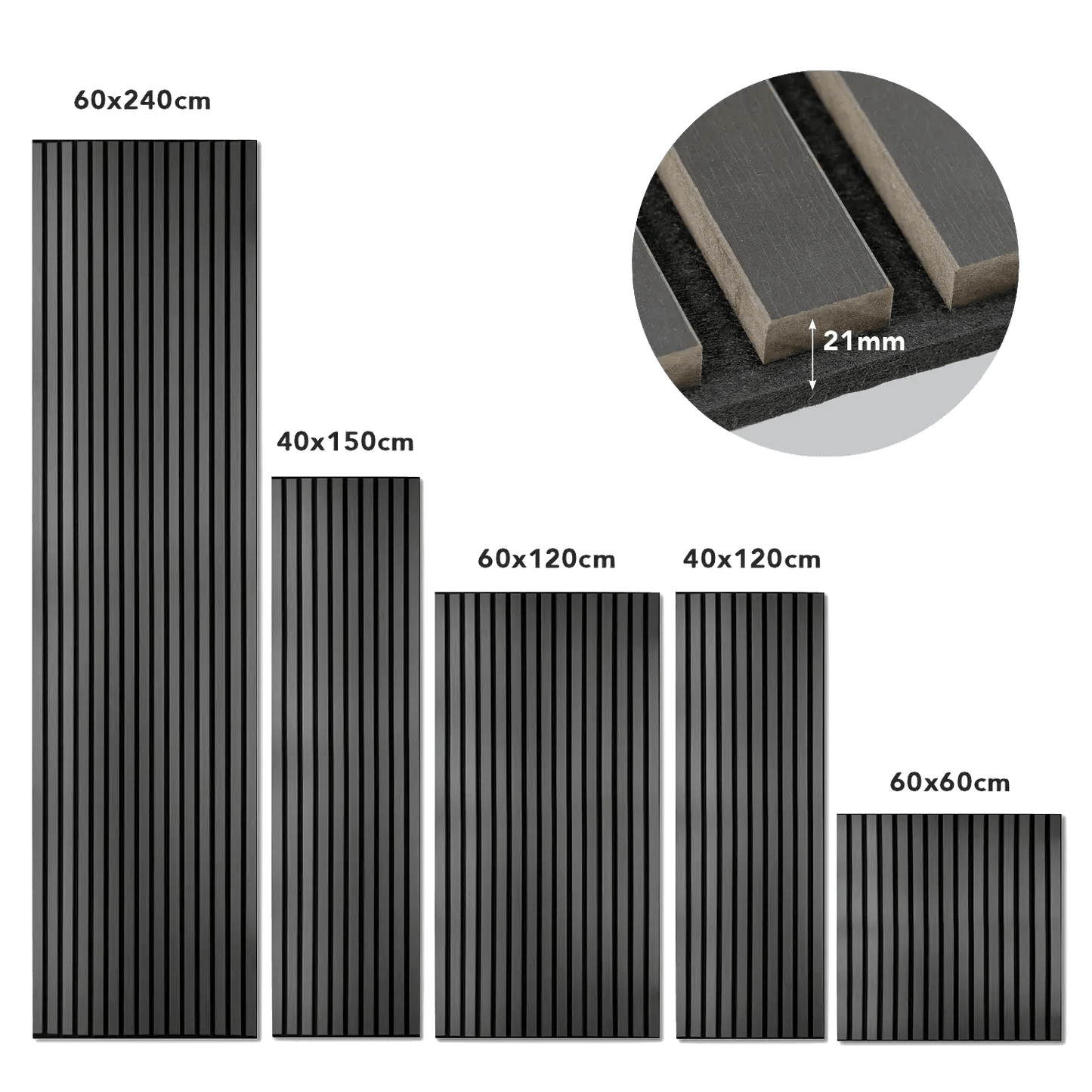 Akustikpaneel Eiche schwarz vivodo-shop