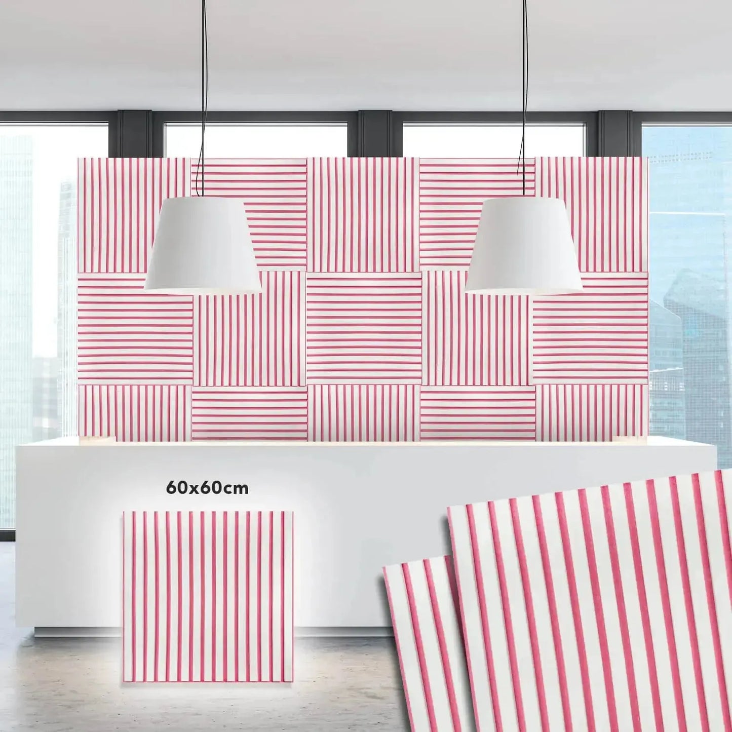 Akustikpaneel Pink weiß 120x60 cm - Vivodo Onlineshop